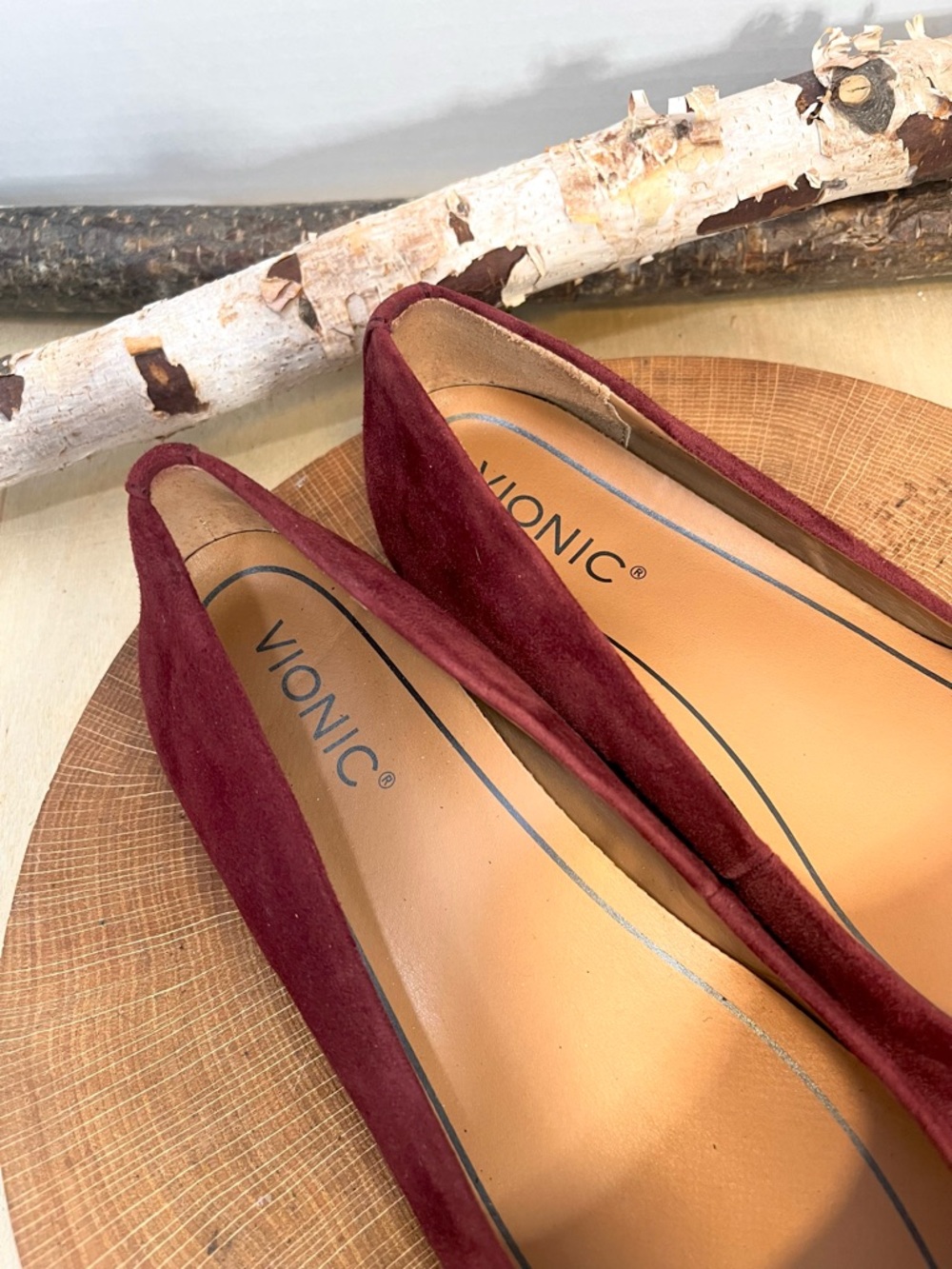 Vionic Amanda Red Suede Ballet Flat Buckle Arch Support Size 8 - Picture 10 of 15